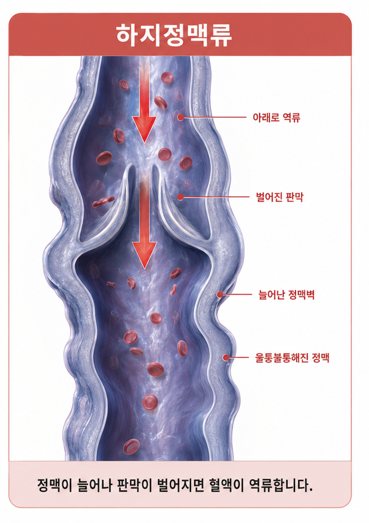 판막 손상 — 하지정맥류